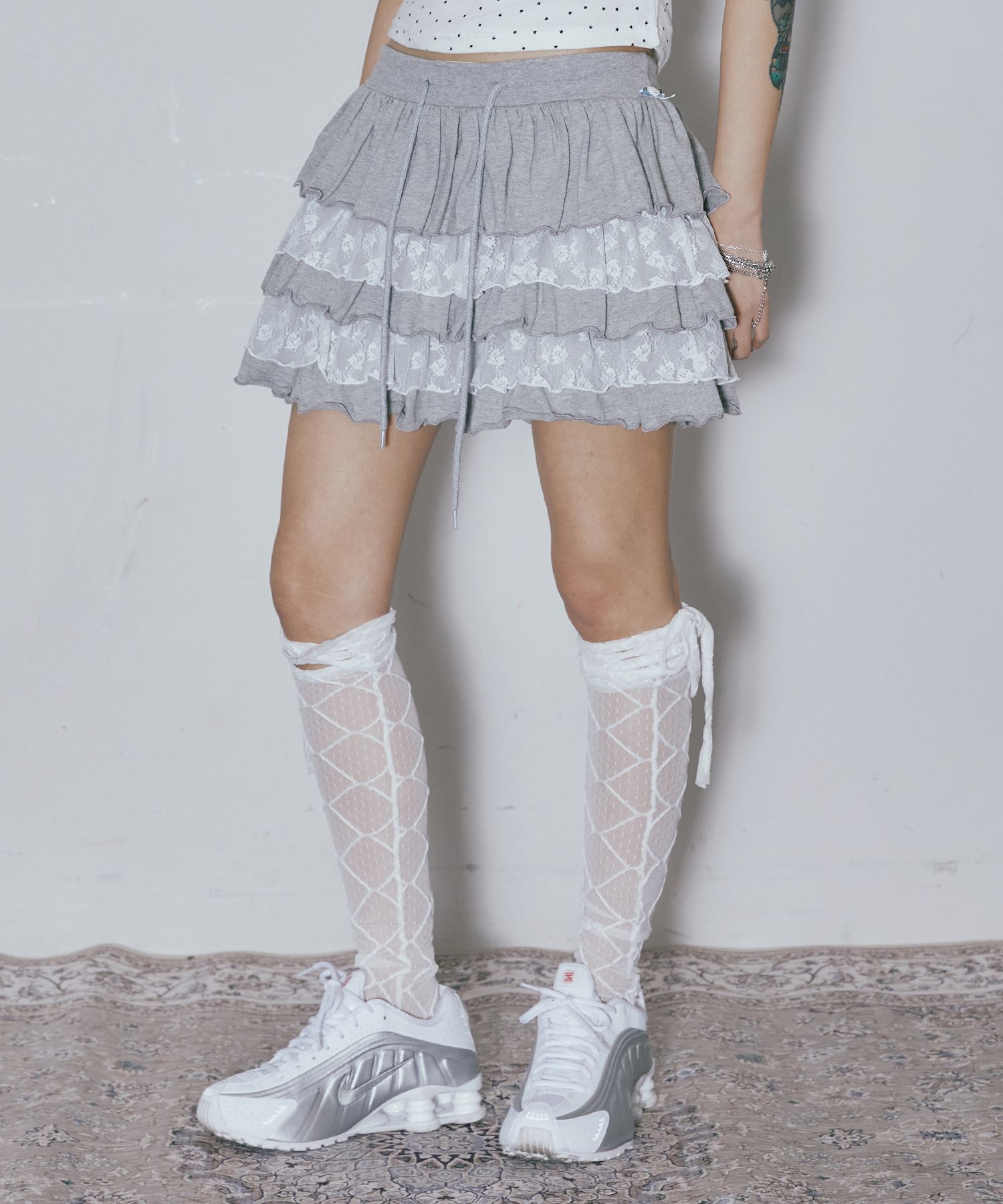 ◆NIIER NOR◆ 5LAYER SKIRTMELANGE GREY MUSINSA | NIIER NOR 5-LAYER SKIRT_MELANGE GREY
