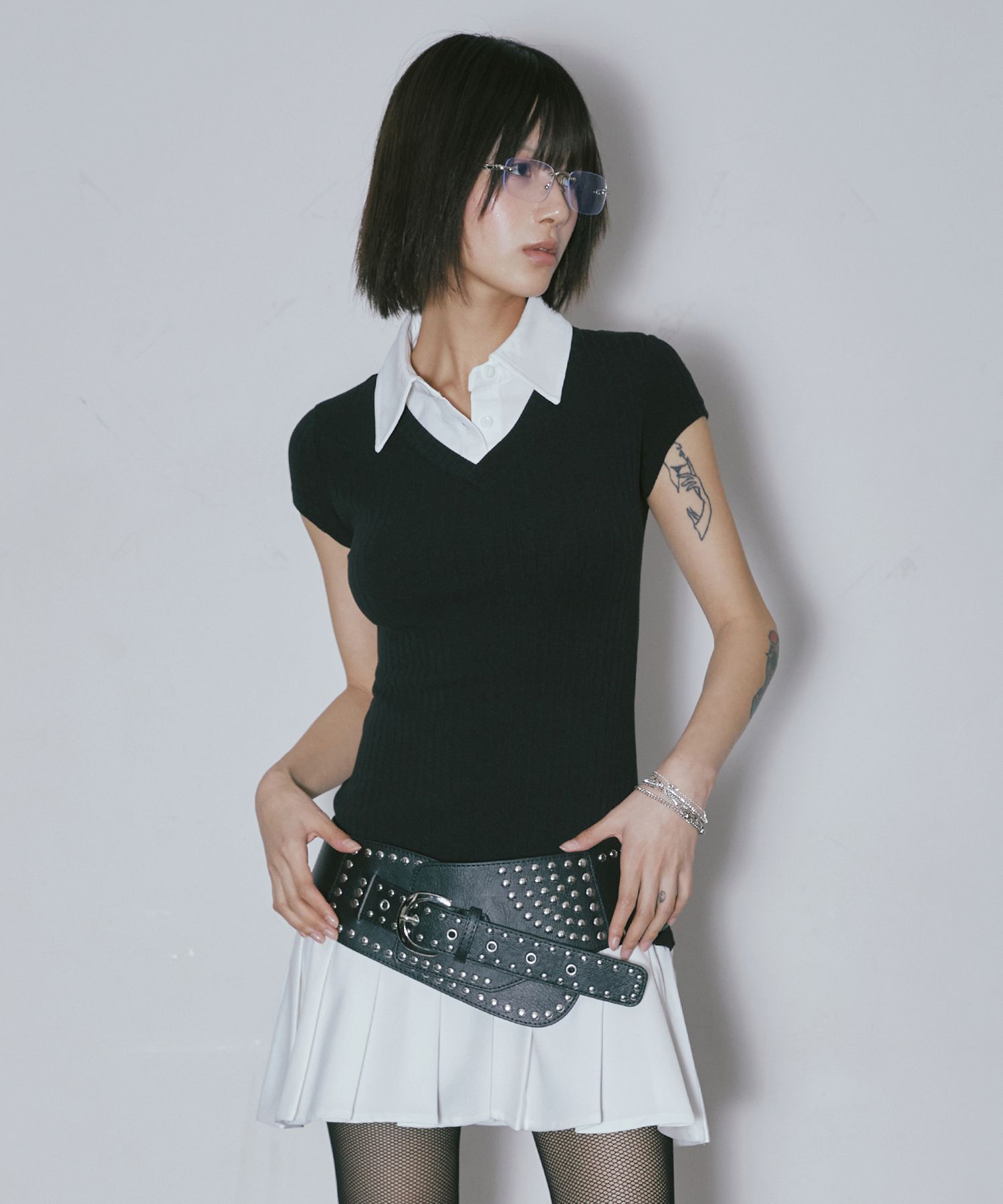 【NIIER NOR】LAYERED SHIRT DRESS NIIER NOR LAYERED SHIRT DRESS
