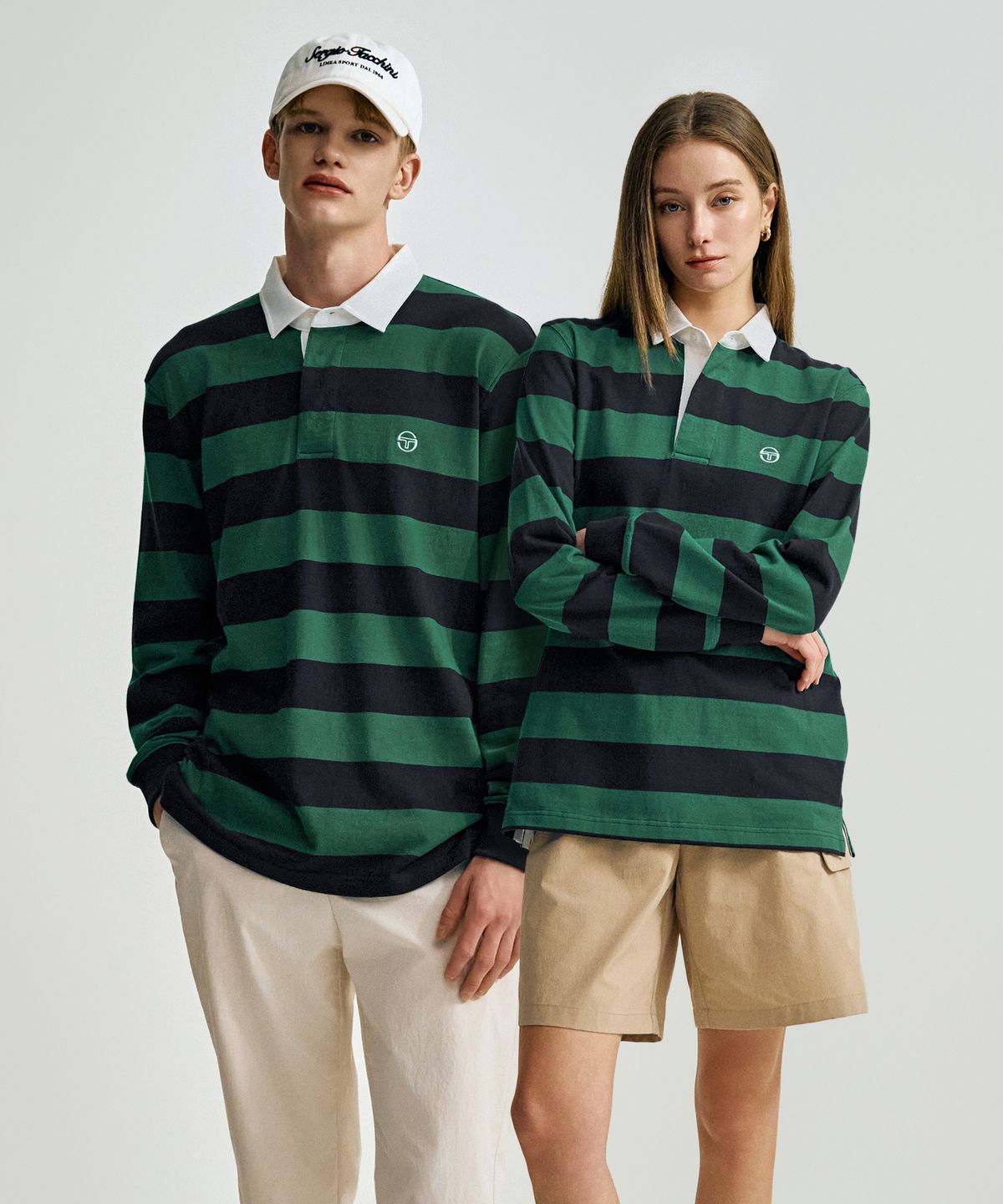 세르지오 타키니(SERGIO TACCHINI) U 스트라이프 저지 럭비 셔츠 (D.Green)