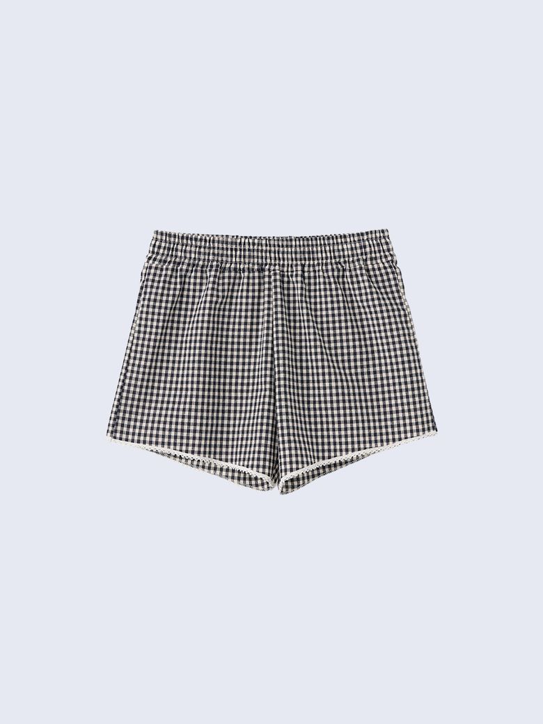 졸리 깅엄 체크 쇼츠_BLACK
