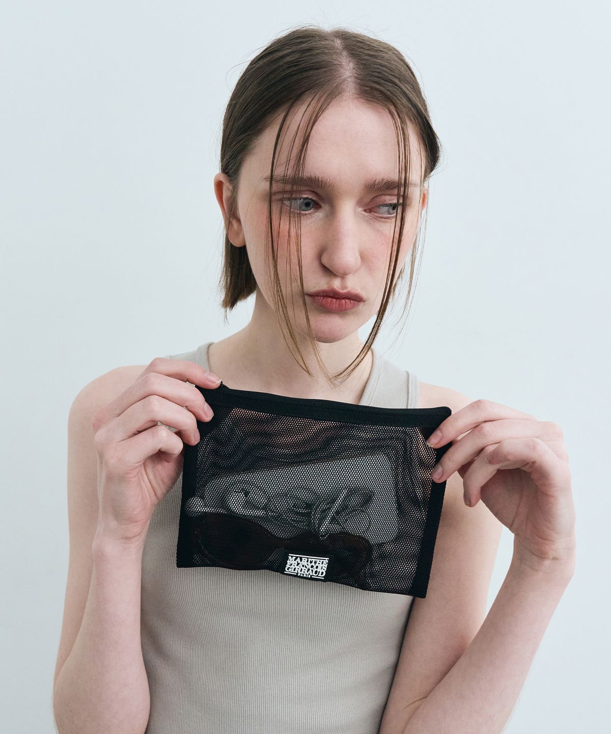 마리떼 프랑소와 저버(MARITHÉ + FRANҪOIS GIRBAUD) CLASSIC LOGO MESH POUCH black