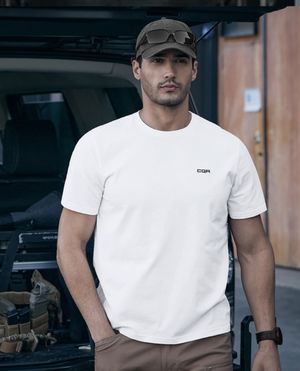 데일리 플렉스코튼 가슴 로고 티셔츠