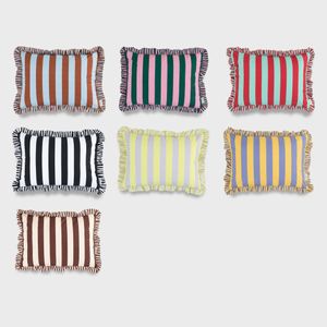 알러지케어 볼드 스트라이프 프릴 베개 커버 - 7 Colors