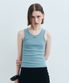 W U NECK SLEEVELESS stone blue