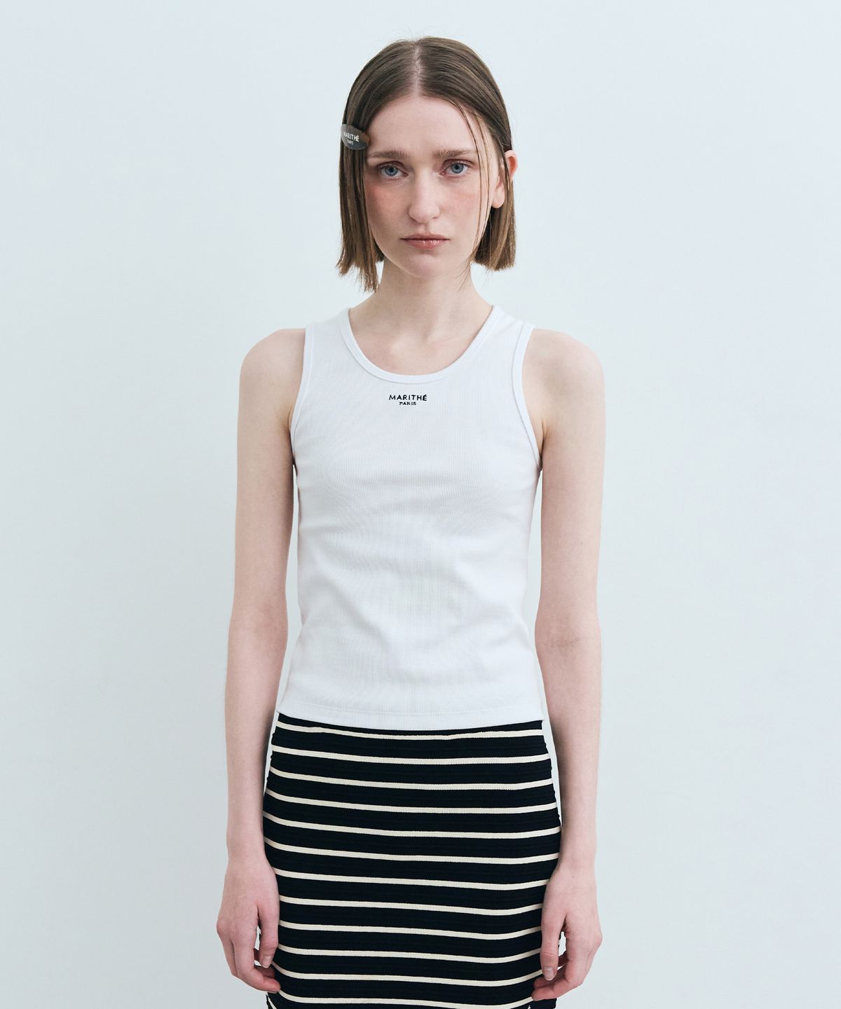 마리떼 프랑소와 저버(MARITHÉ + FRANҪOIS GIRBAUD) W U NECK SLEEVELESS white