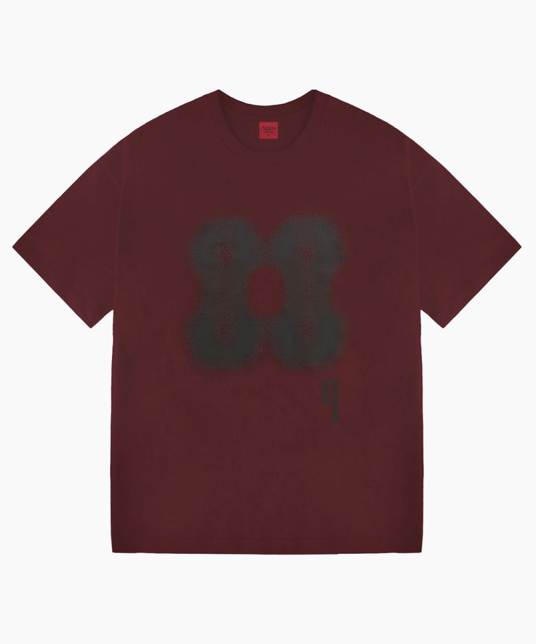 Effect Graphics 세미 오버핏 반팔티 BURGUNDY