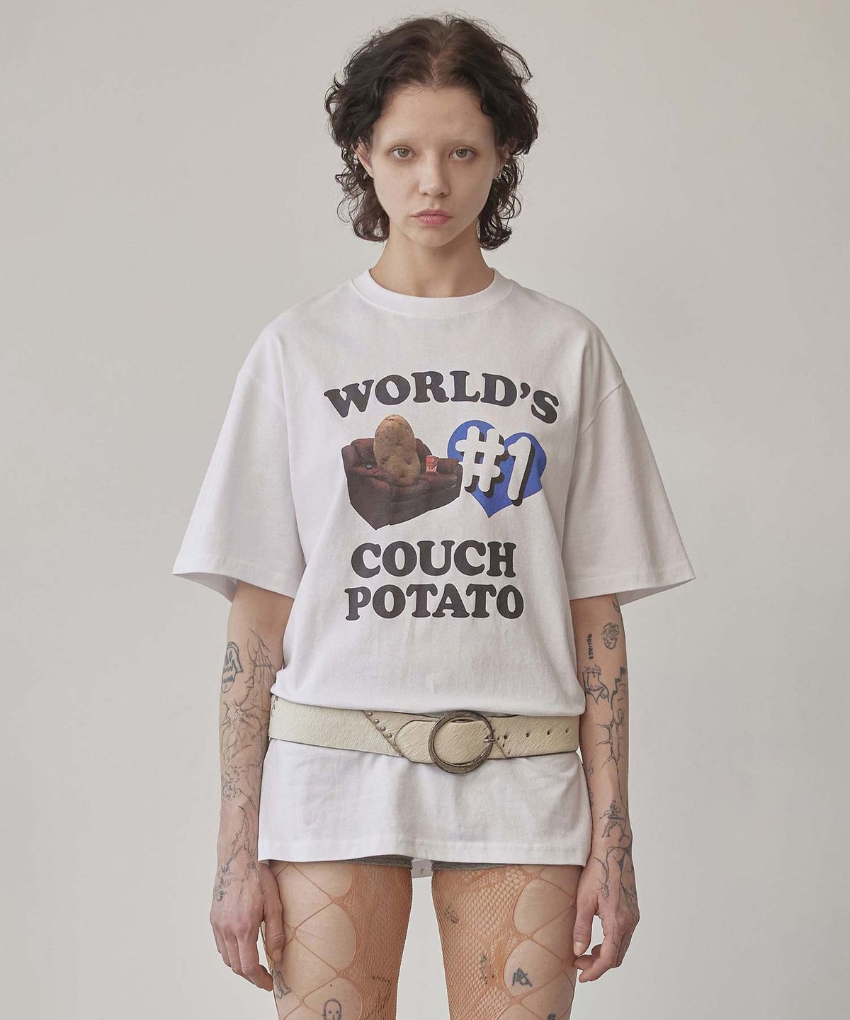 스컬프터(SCULPTOR) Number One Couch Potato Tee White