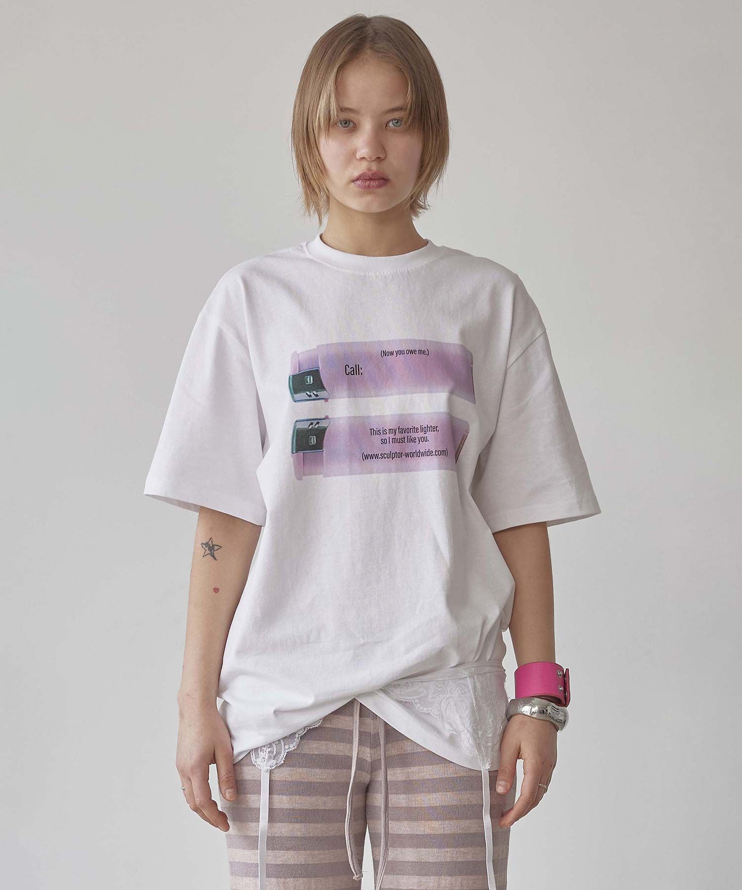 MUSINSA公式 | SCULPTOR お気に入りのライターTシャツ ホワイト