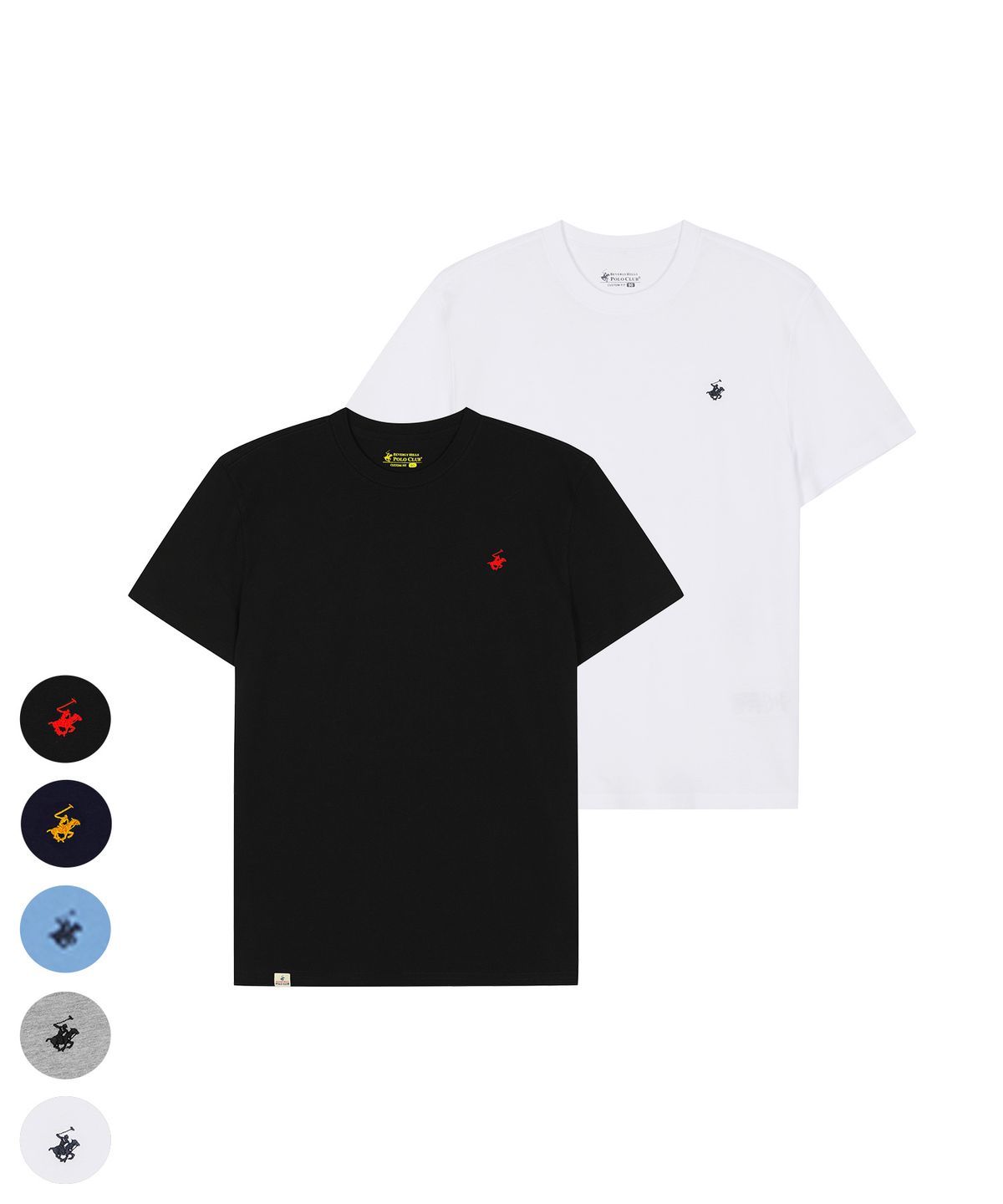 비버리힐스 폴로클럽(BHPOLOCLUB) [2PACK] 남성 퓨어 코튼 반팔티셔츠 5Color TS003