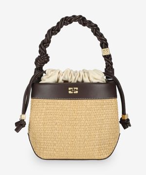 가니 부 라피아 버킷백 - 타바코 브라운 / A661190125