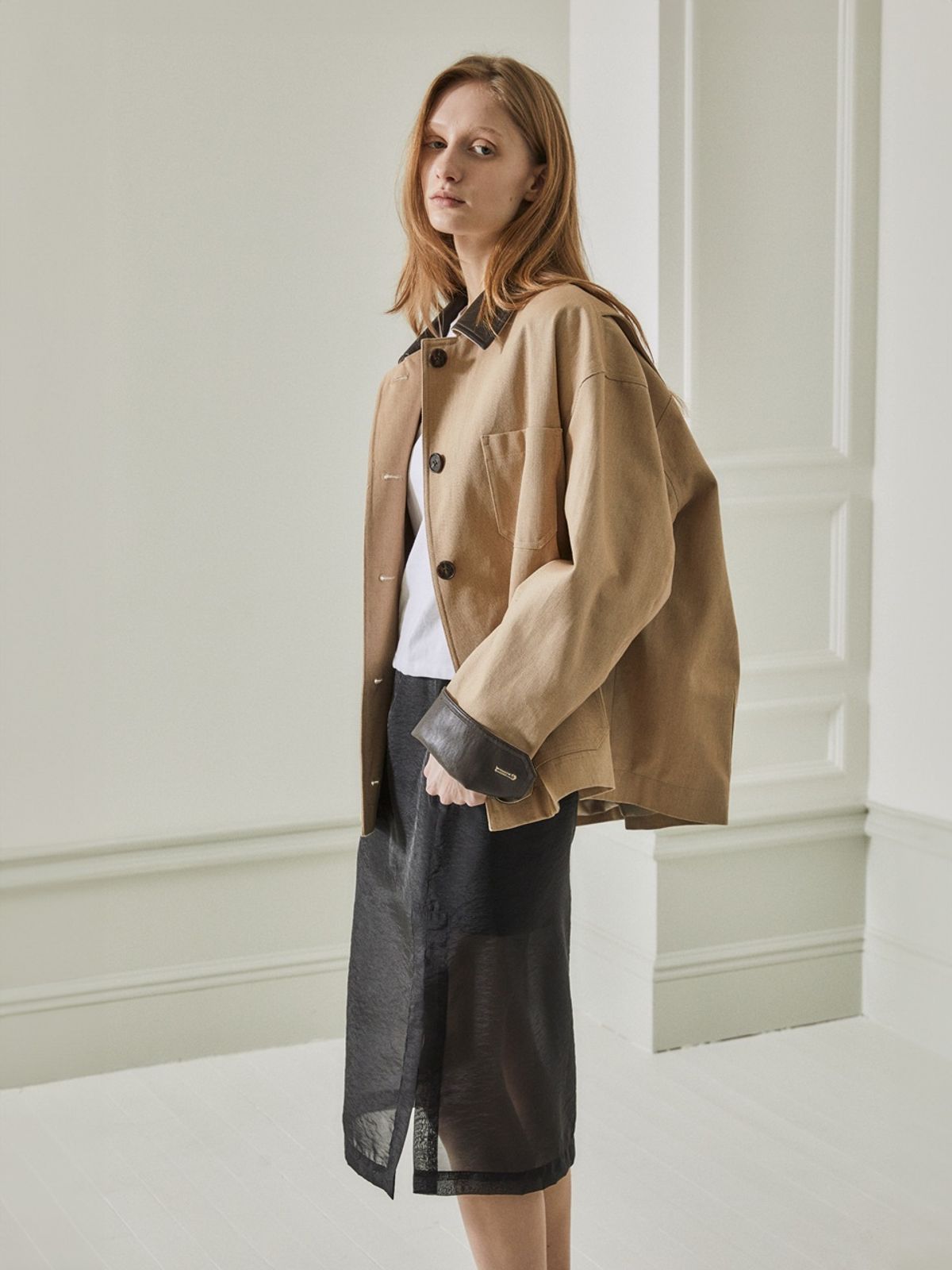 뮤제(MUSEE) [3rd] FALLET Oversize Work Jacket_Beige
