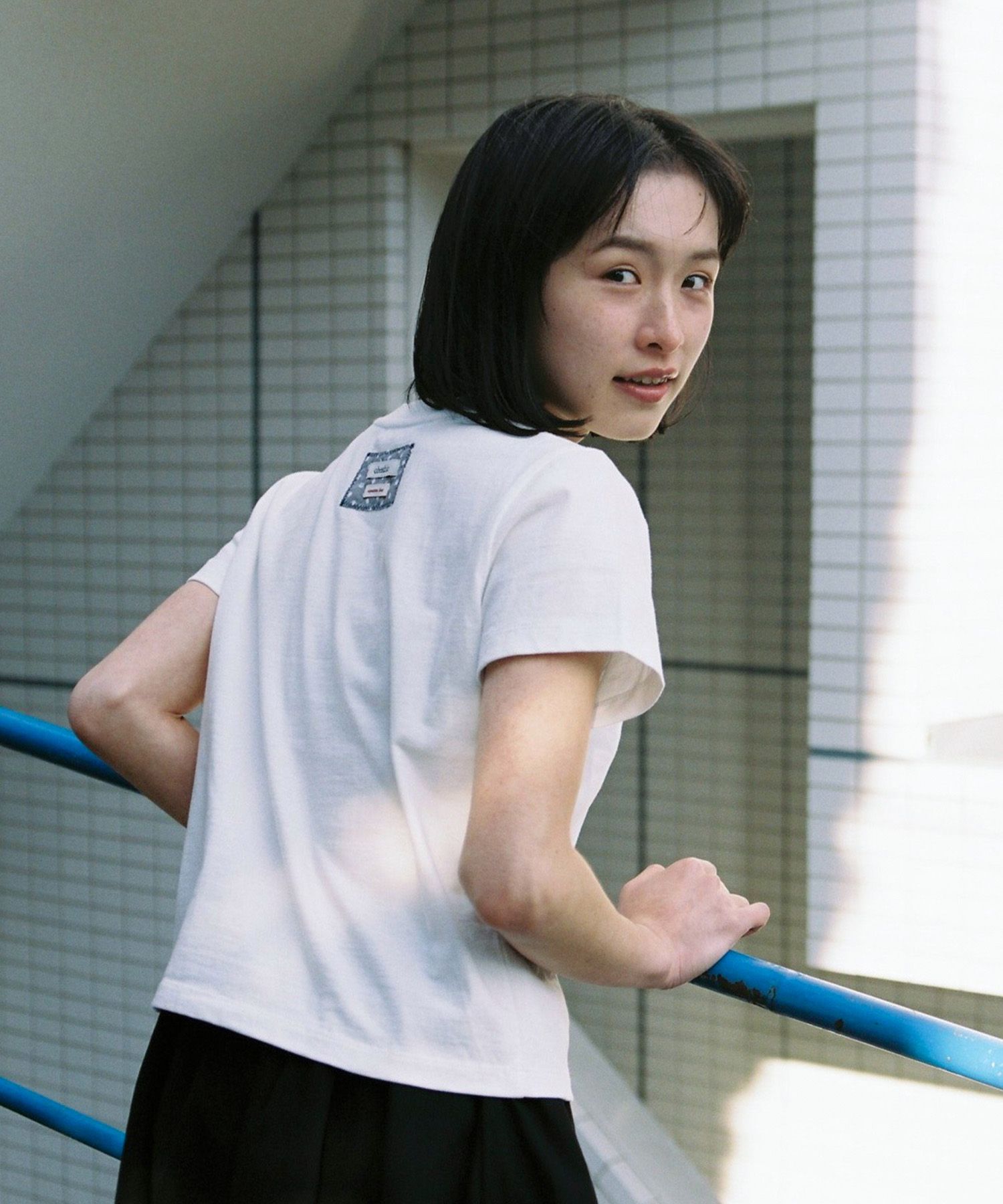 MUSINSA | OHESHIO DOT LABEL T-SHIRT, IVORY