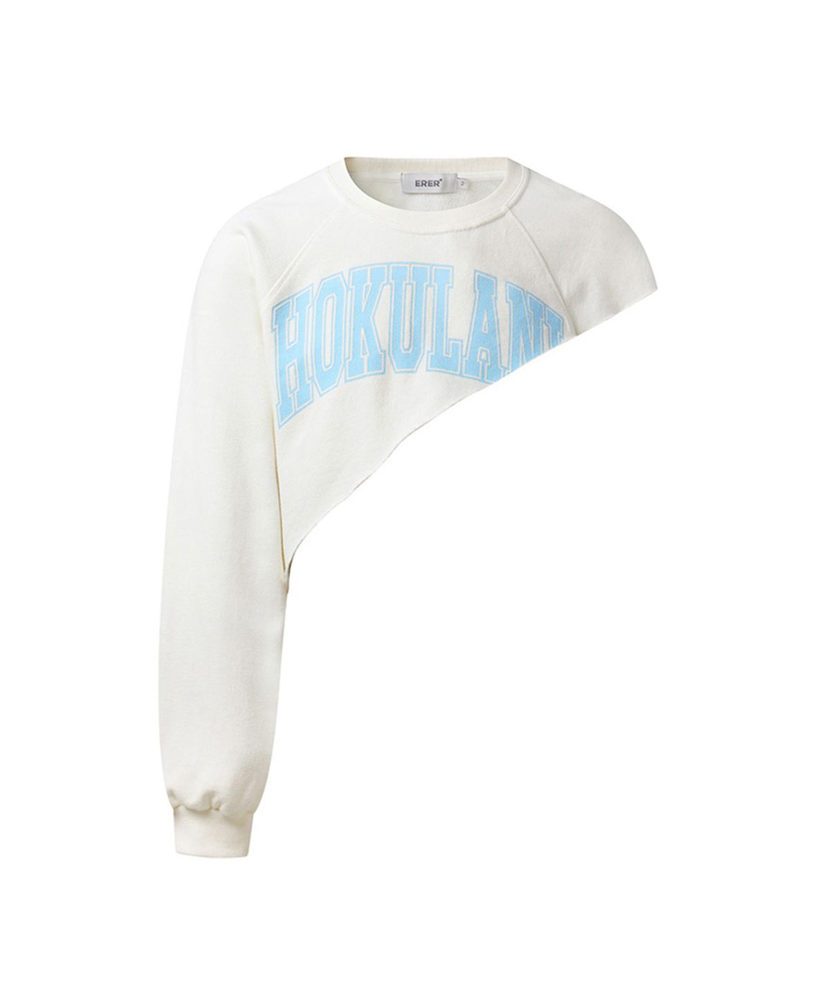 에르에르(ERER) [UN] Hokulani diagonal sweatshirt Ivory