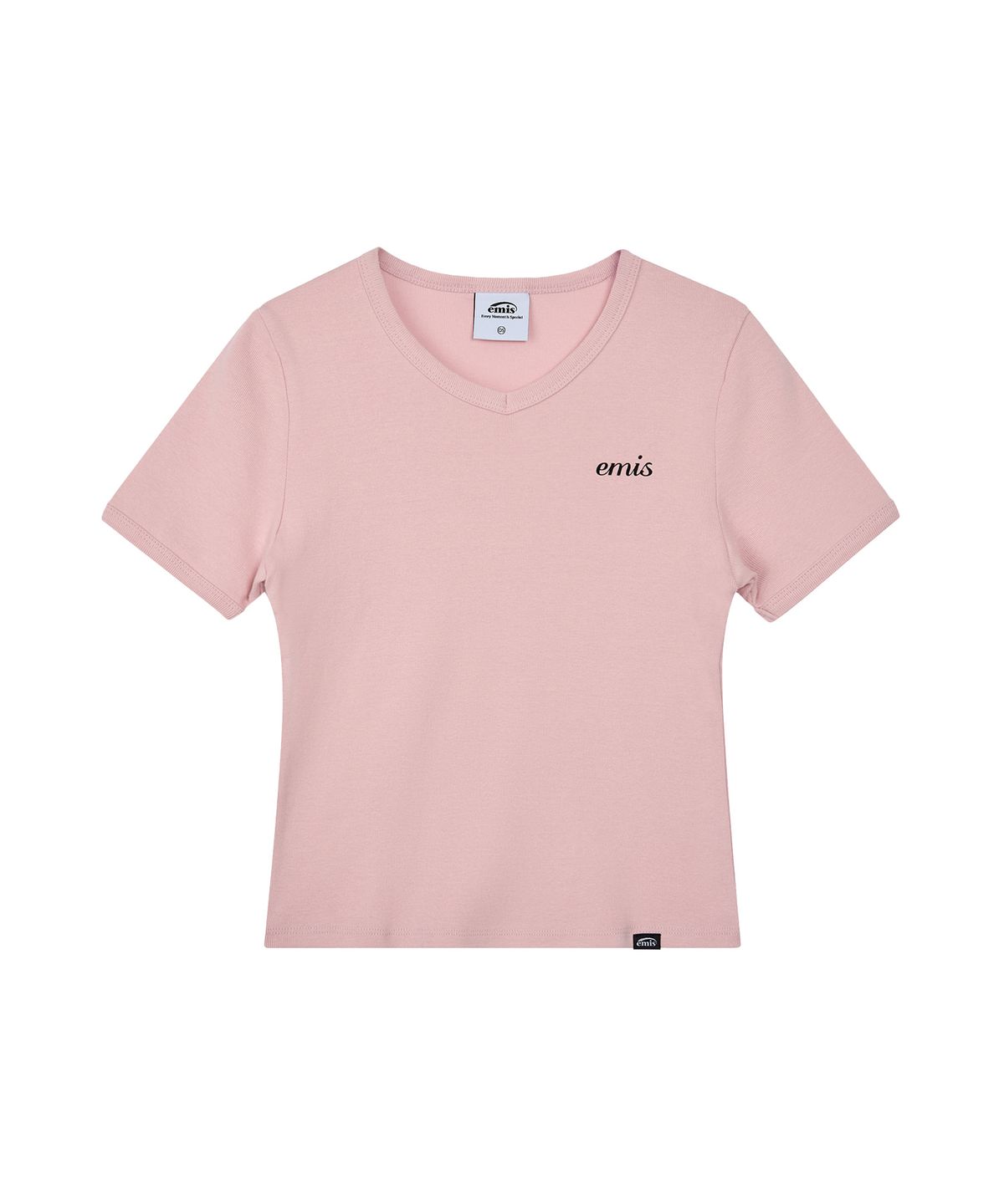 이미스(EMIS) (WOMENS) RIBBED RINGER T-SHIRT-PINK
