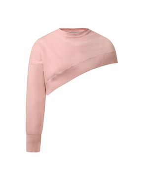 [UN] Diagonal crop knit Pink