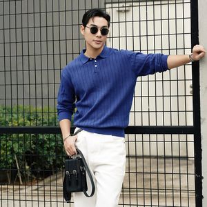 722 골지 카라 니트 [블루]