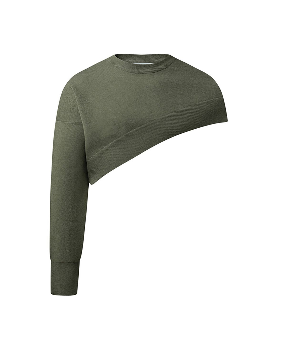 에르에르(ERER) [UN] Diagonal crop knit Khaki