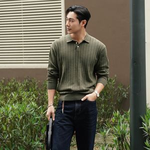 722 골지 카라 니트 [카키]