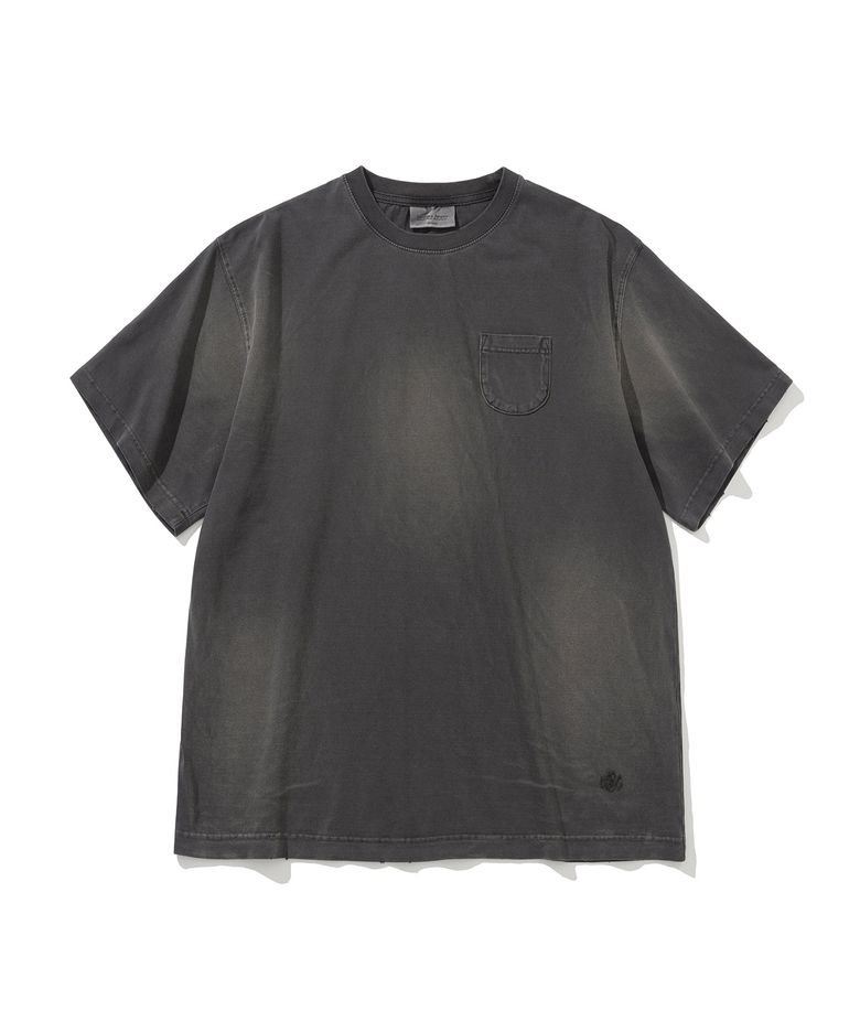 sun bleach dyeing s/s tee charcoal