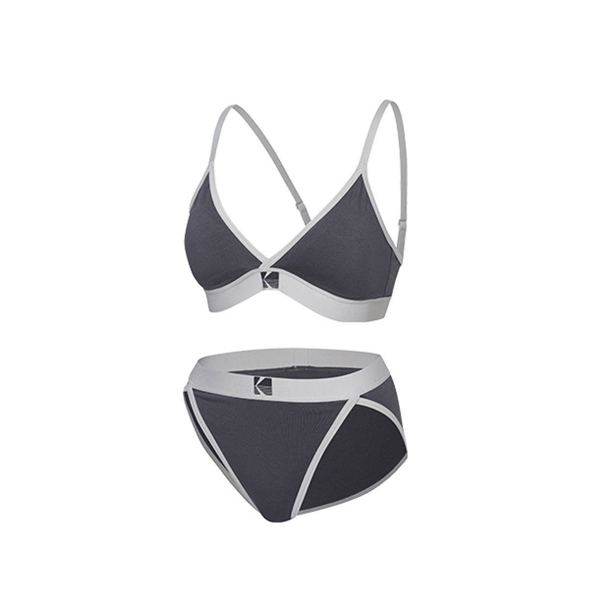 코닥 언더웨어(KODAK UNDERWEAR) 여성 레트로팝 무드 브라팬티 그레이