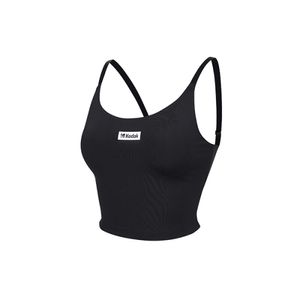 여성 스퀘어 포인트 로고 브라탑 블랙