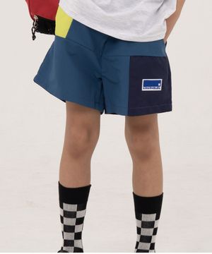 쿨 컬러 블록 쇼츠 팬츠 블루