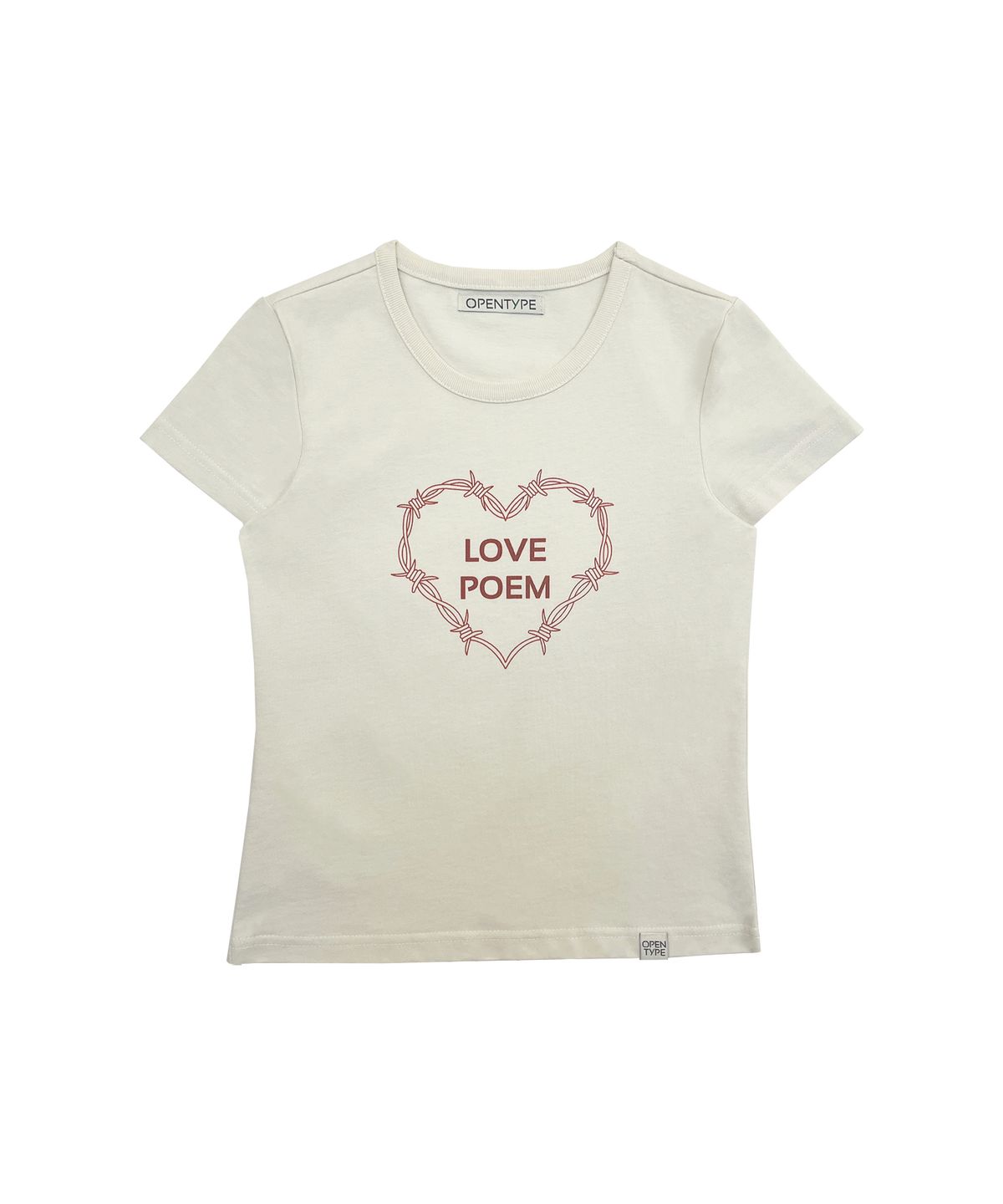 오픈타입(OPENTYPE) Barbed Wire Heart T Shirt (CREAM)