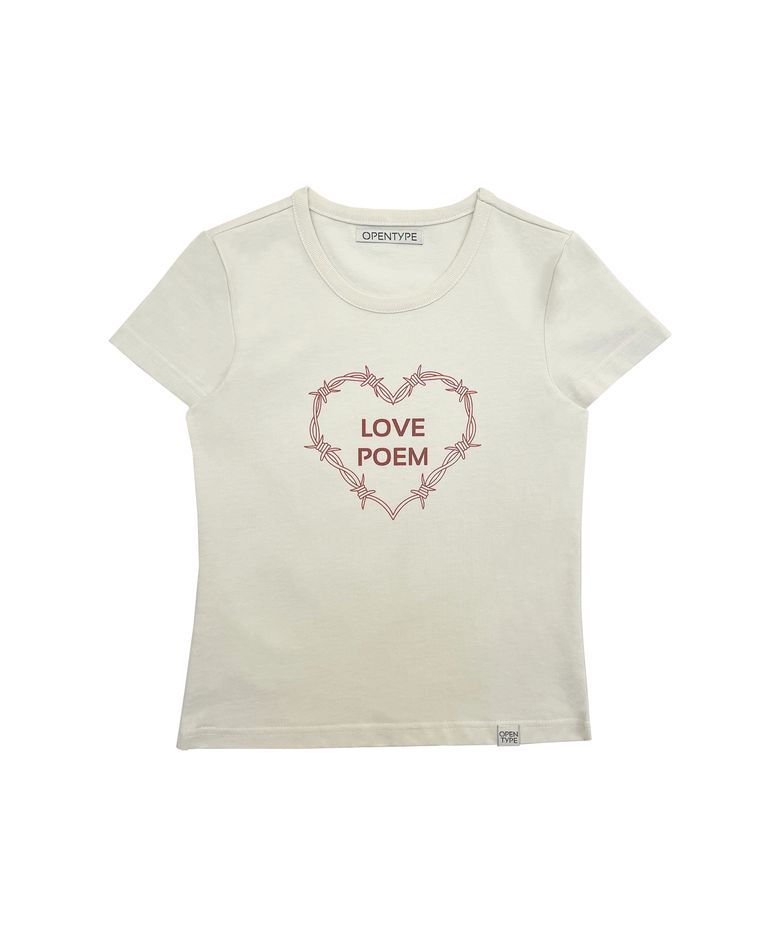 Barbed Wire Heart T Shirt (CREAM)