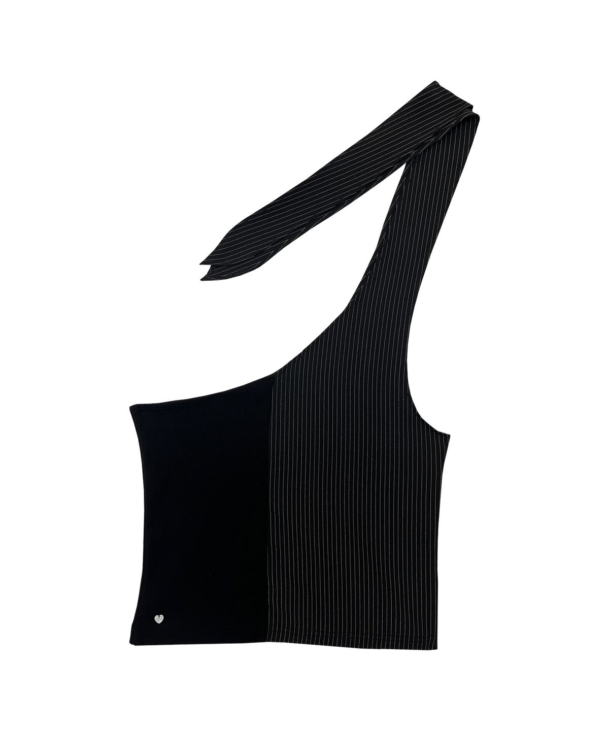 오픈타입(OPENTYPE) Paneled One Shoulder Sleeveless (BLACK)