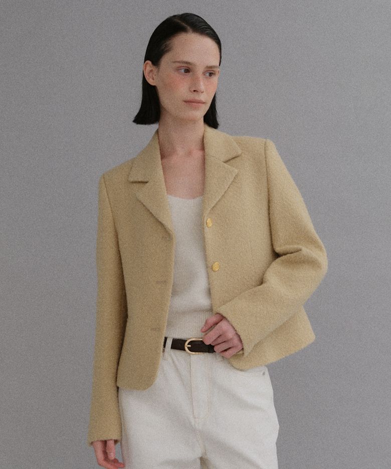 Tweed collar jacket_beige