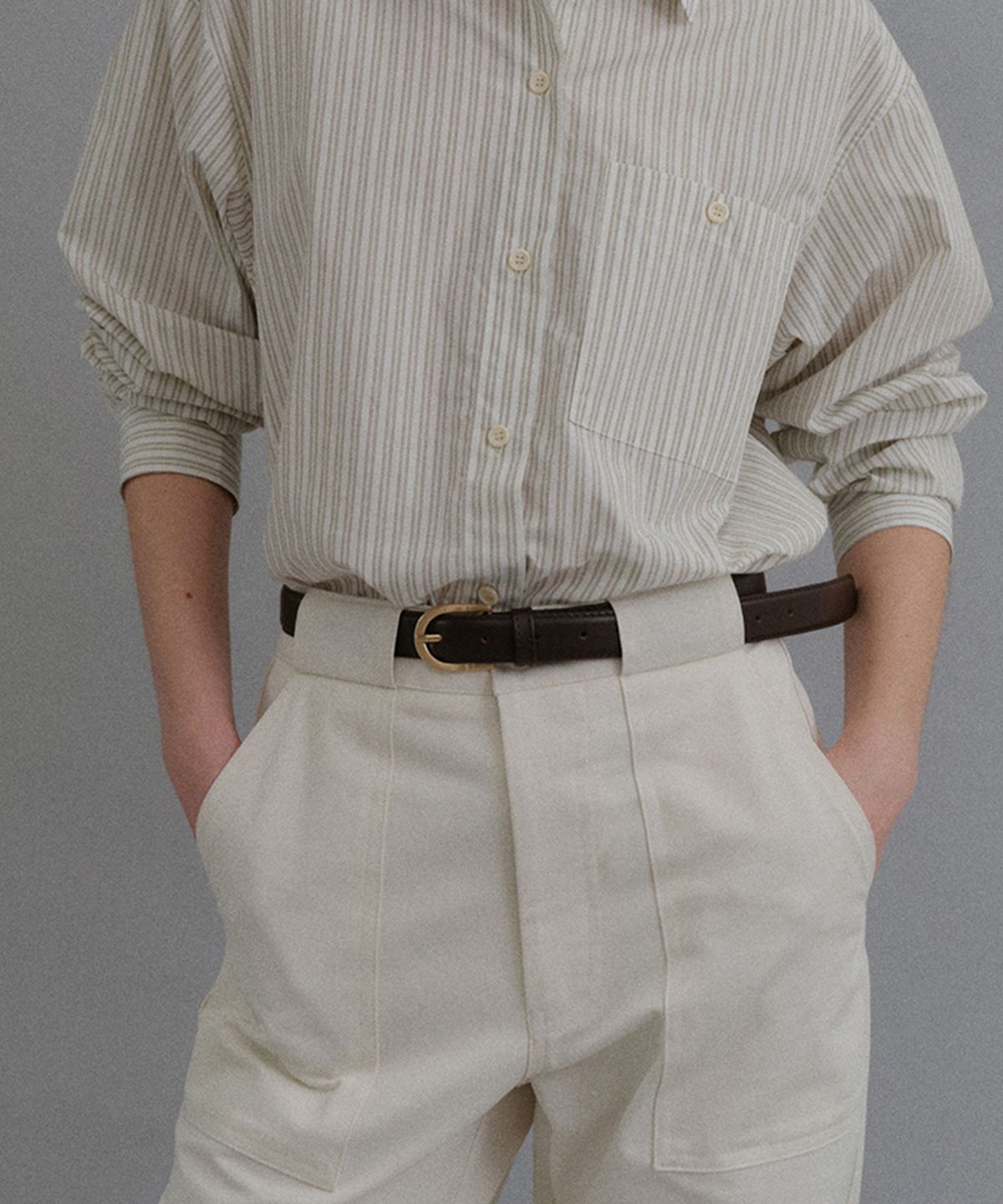 베이오드(BAIE OUD) Classic leather belt_brown