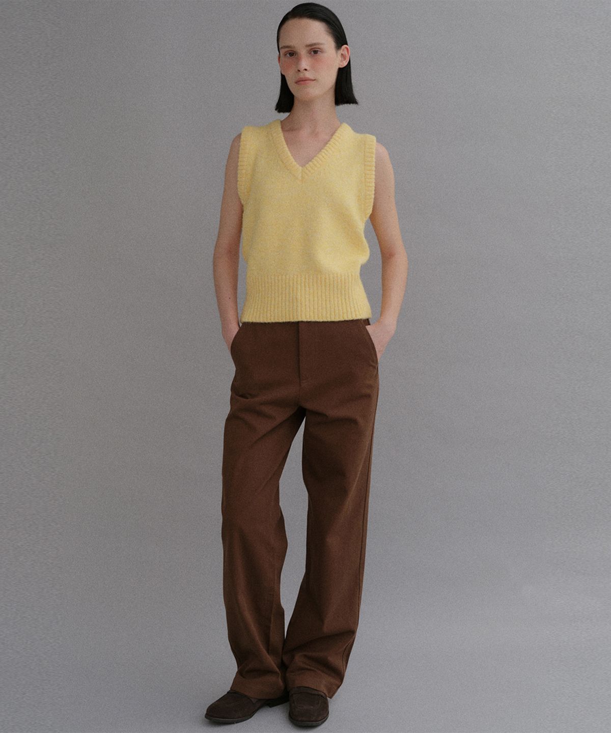 베이오드(BAIE OUD) Straight cotton pants_brown