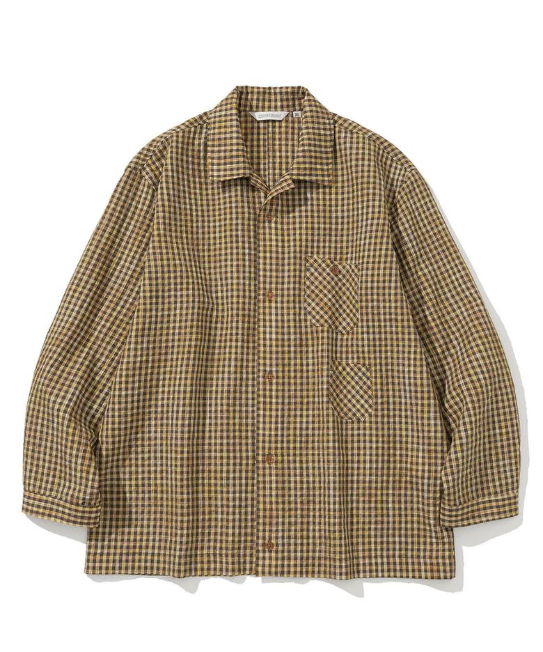 coverall check shirt yellow check