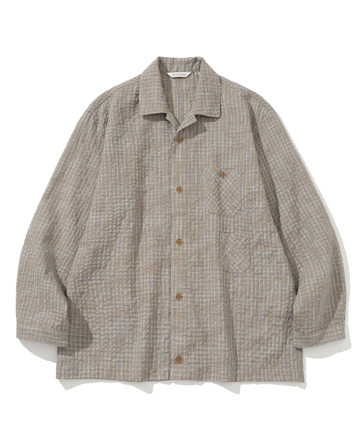 유니폼브릿지(UNIFORM BRIDGE) coverall check shirt grey check