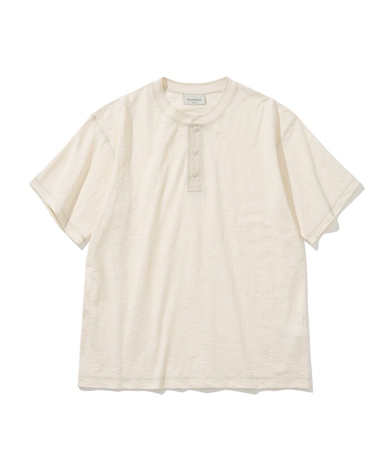 slub henly neck s/s tee ivory
