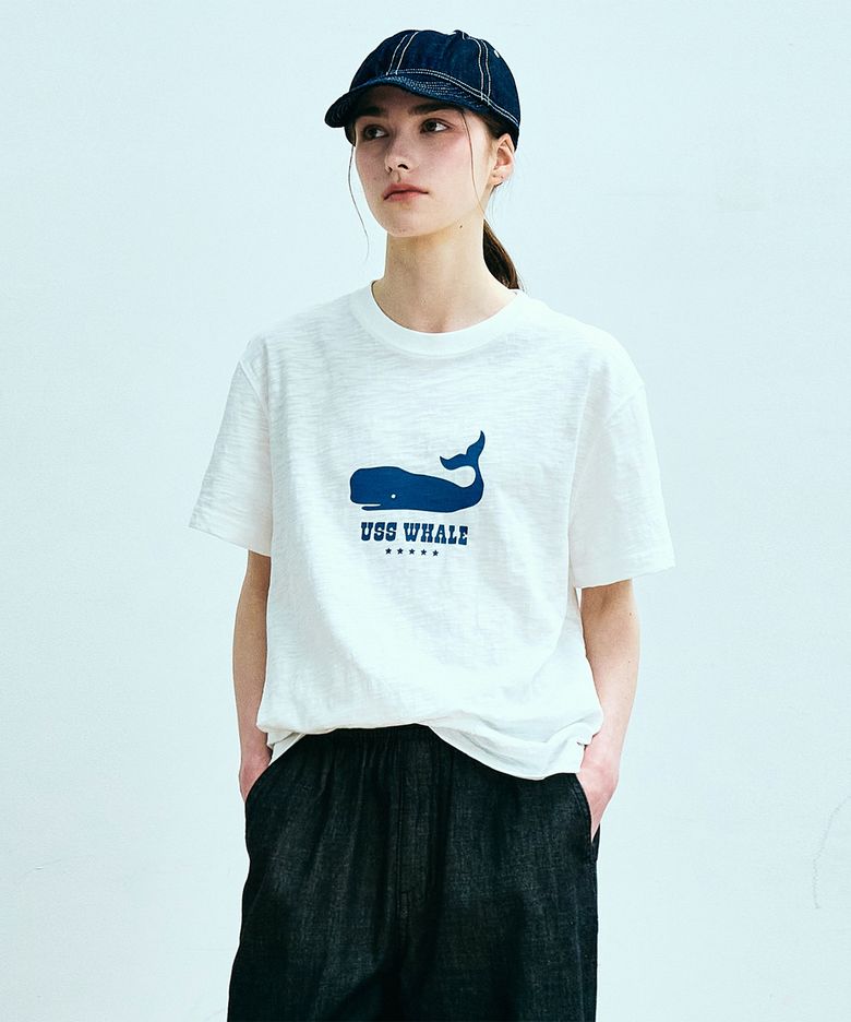 uss whale slub s/s tee(womens) off white