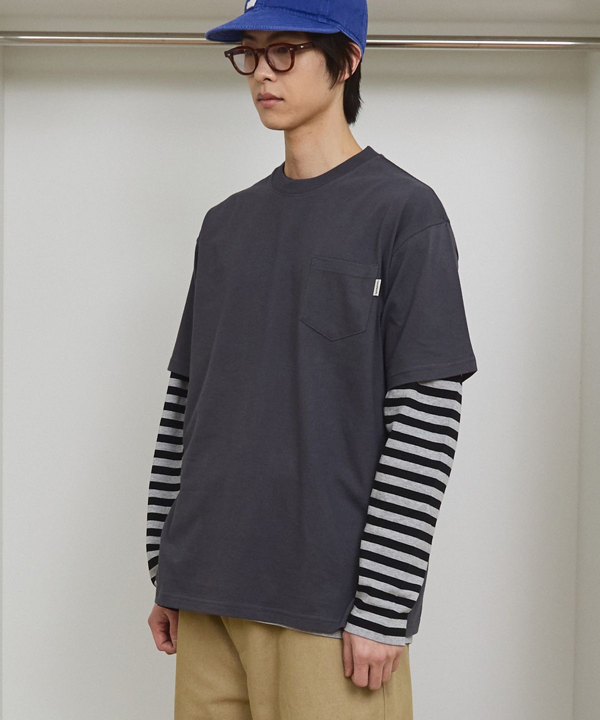 카멜워크(CAMEL WORK) 스탠다드 포켓 반팔티셔츠(차콜)