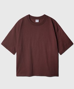 보이 크롭 반팔티셔츠 브릭레드 KJST2619