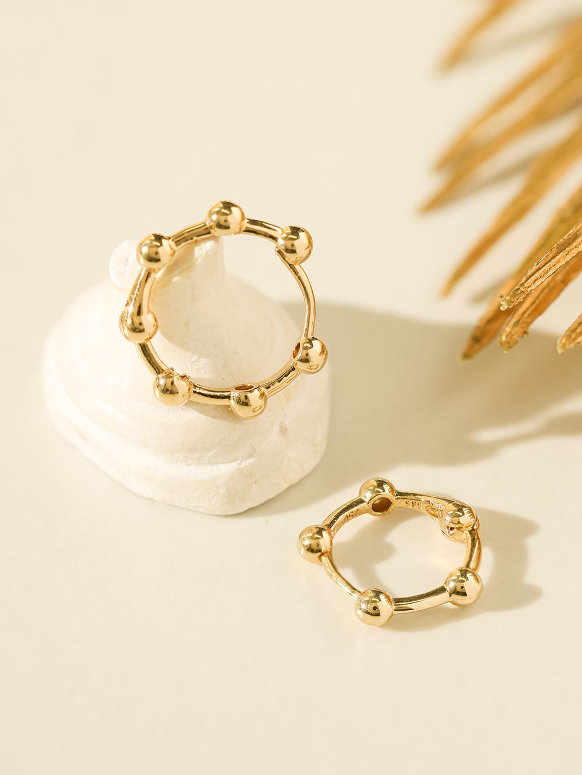 미니멀피어싱(MINIMALPIERCING) 14K 18K 라인 볼 원터치 링 귀걸이