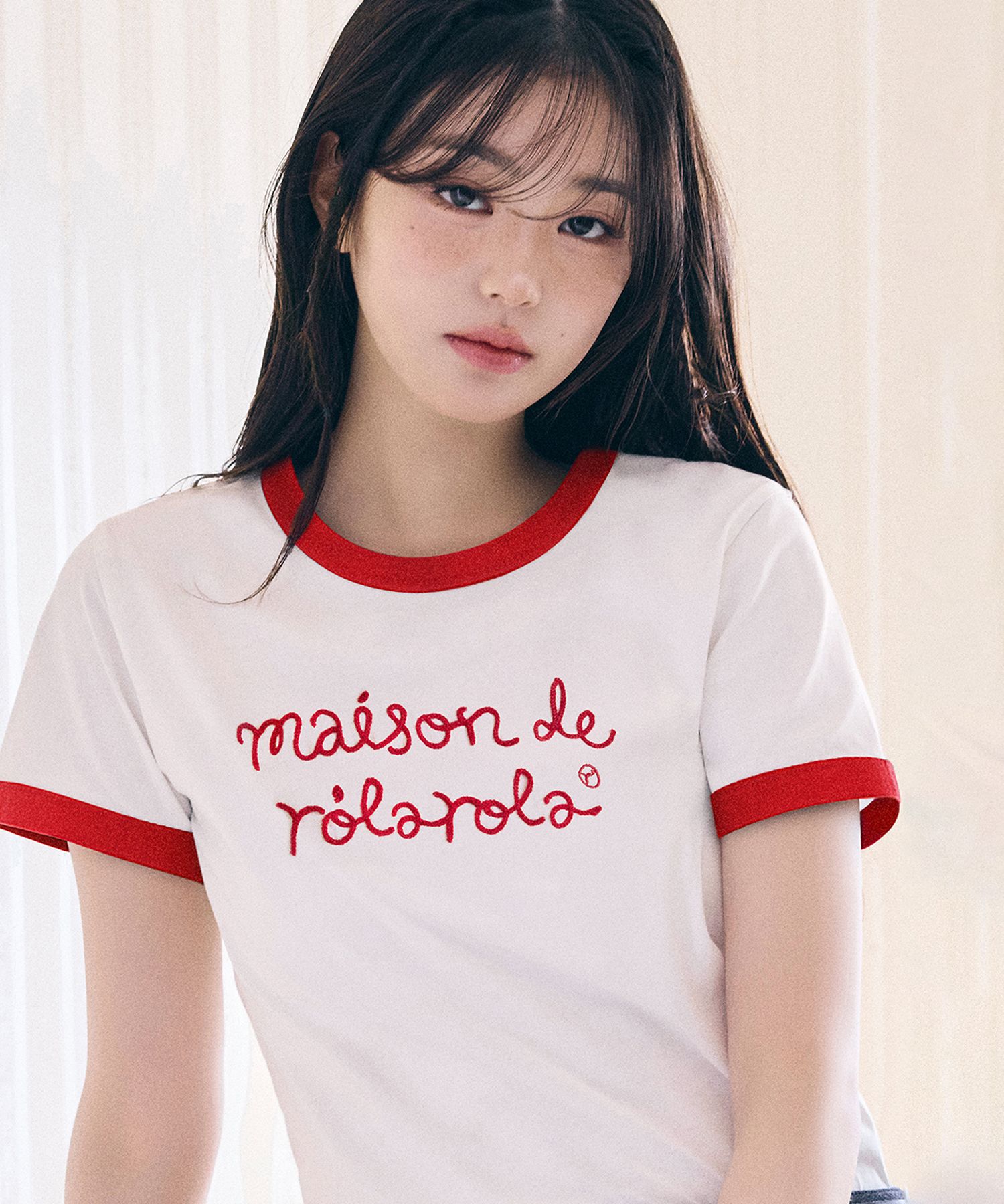 【ROLAROLA】MAISON DE ROLA RINGER T-SHIRT WH+RD MAISON DE ROLA RINGER T-SHIRT WH+RD - ROLAROLA | 60% - Asian