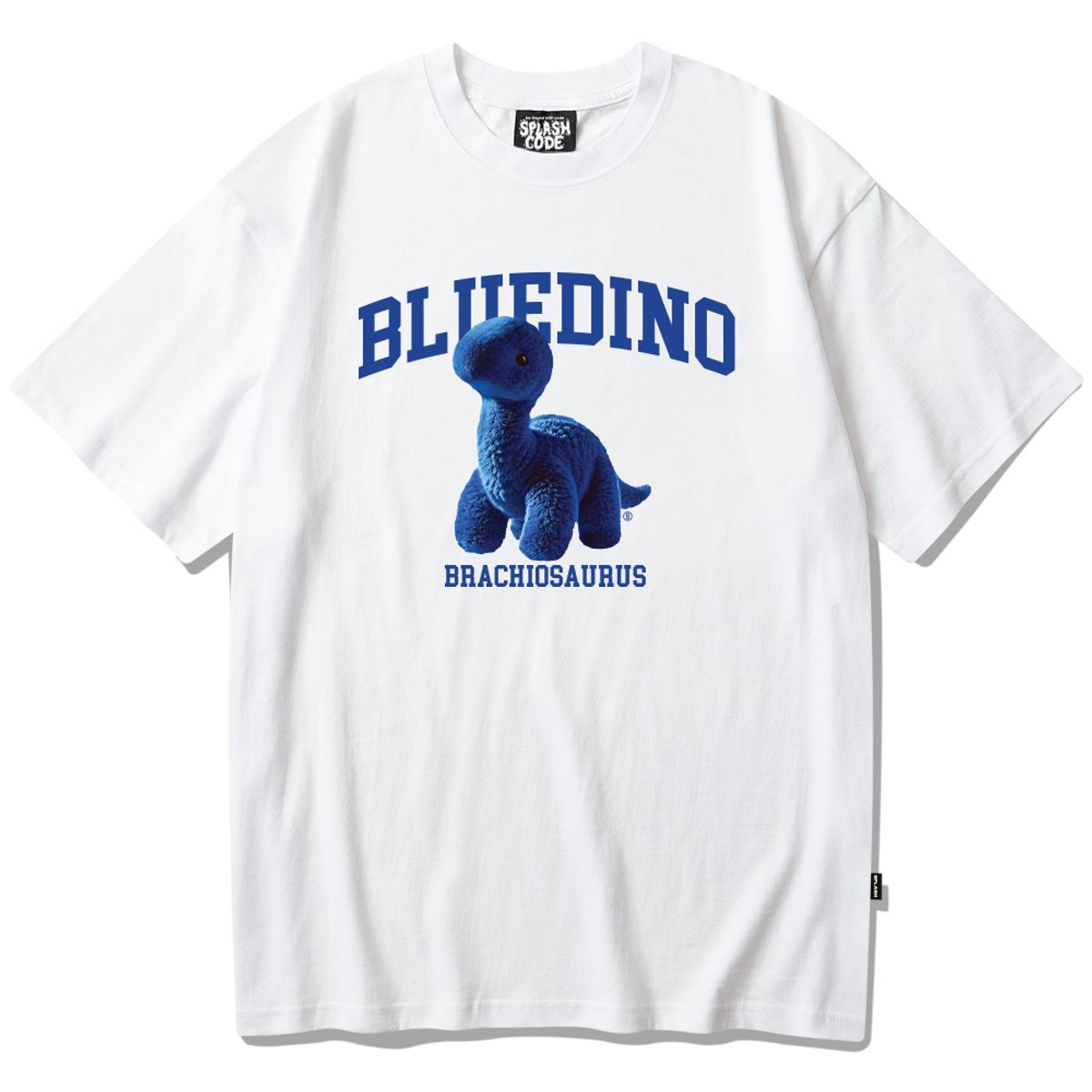 스플래시코드(SPLASHCODE) 반팔 티셔츠 화이트 - 블루 디노(Blue Dino)