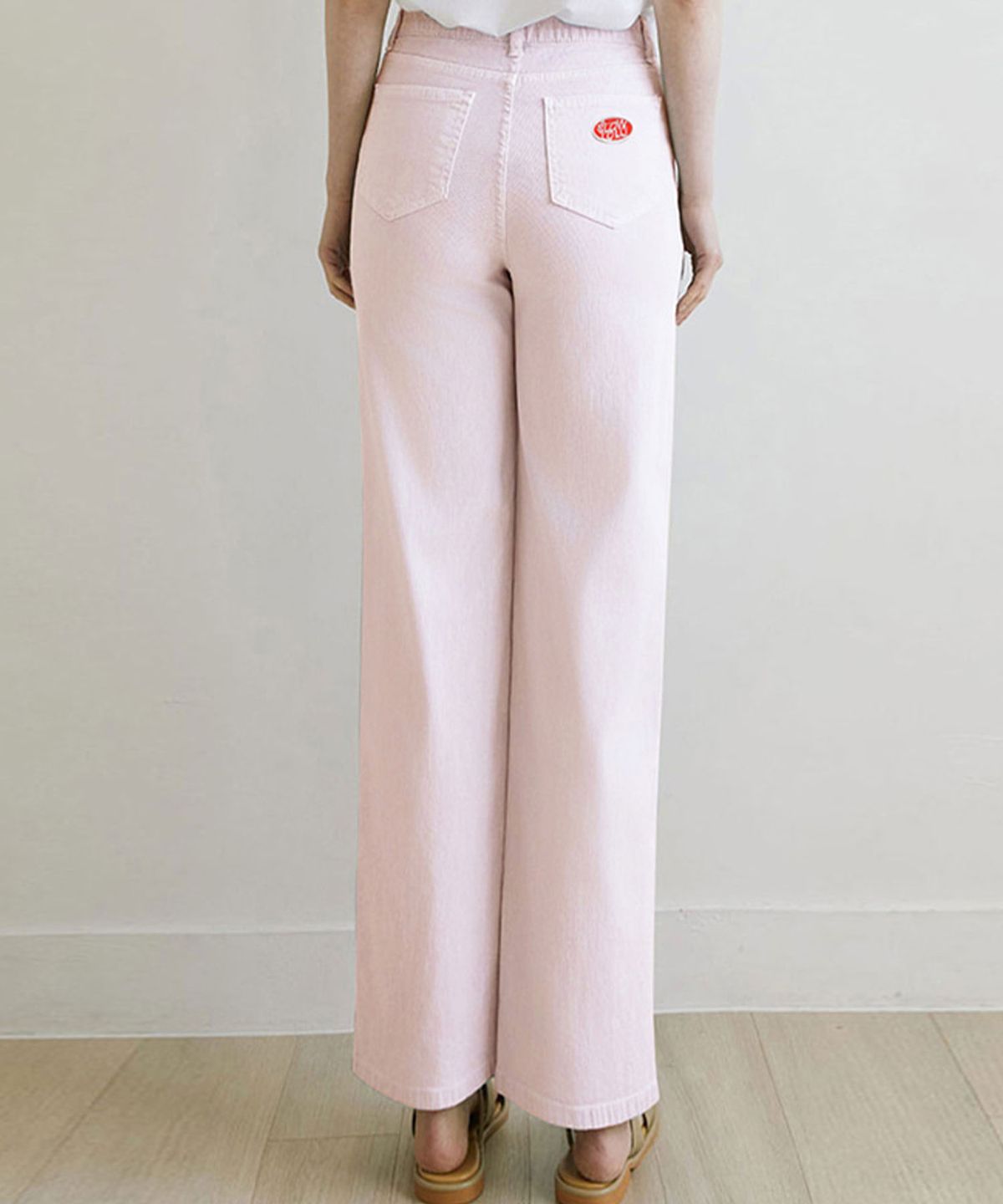 슬로우롤리(SLOWLOLLI) Dying straight pants - Light pink