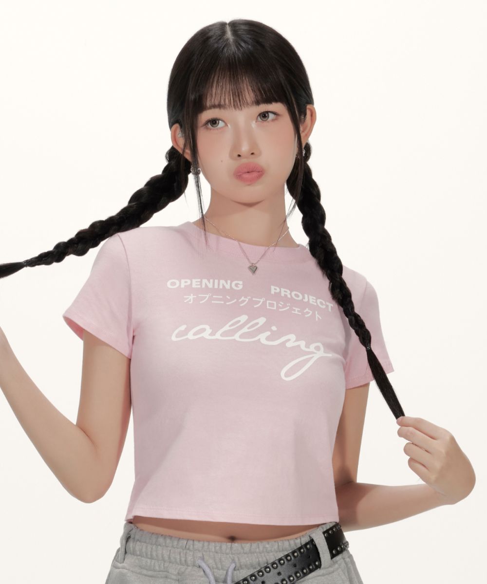 【OPENING PROJECT】25SS W Cropped Calling Half T Shirt MUSINSA | OPENING PROJECT W Cropped Calling Half T Shirt