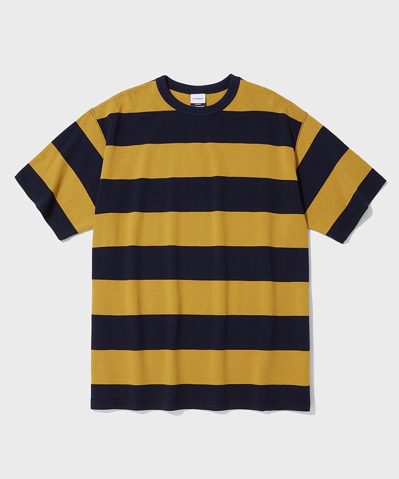 BORDER TEE_NAVY/MUSTARD