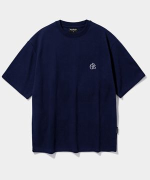 고밀도 특양면 오버핏 반팔 티셔츠 (네이비)