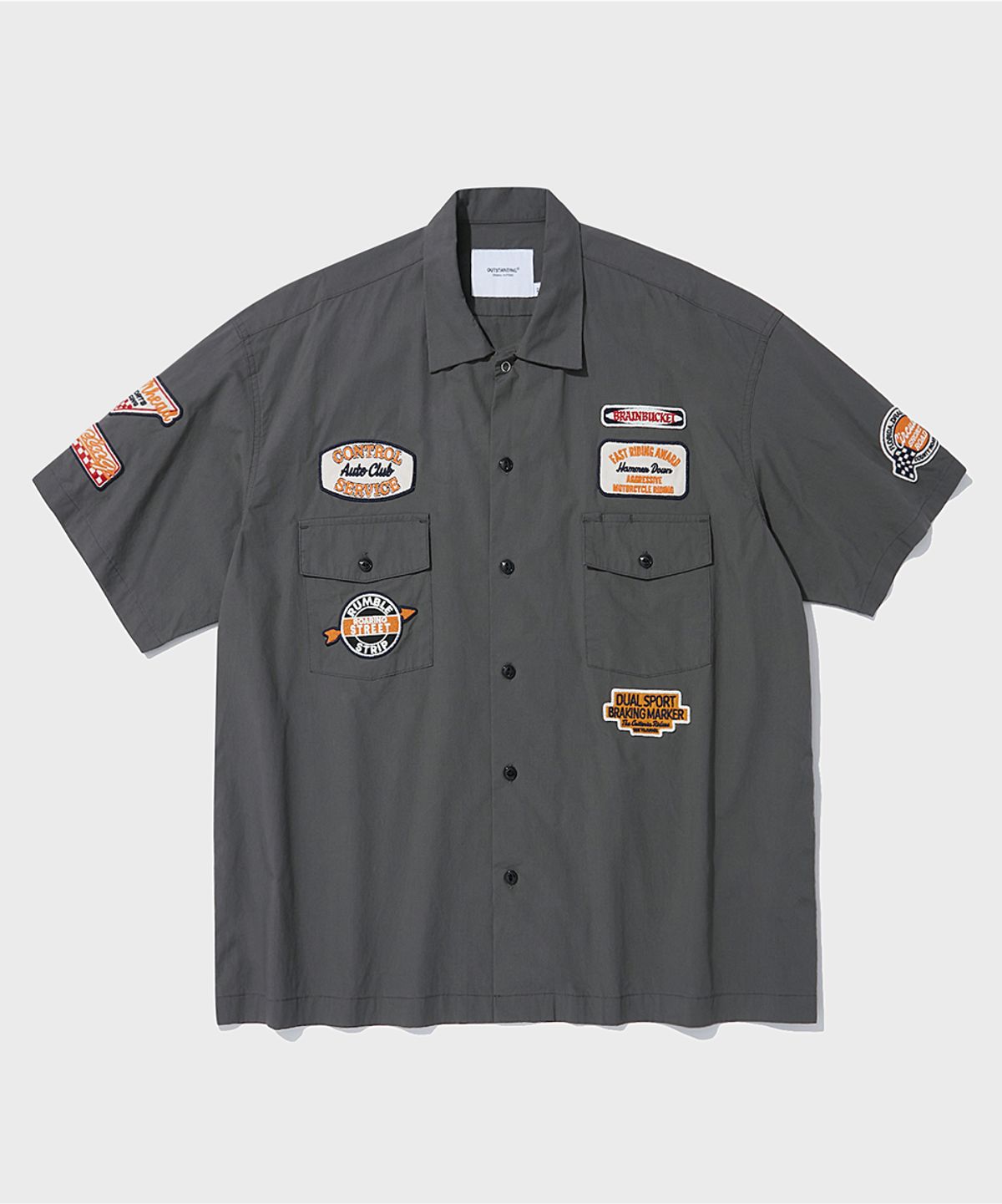 아웃스탠딩(OUTSTANDING) WAPPEN MECHANIC HALF WORK SHIRT_CHARCOAL