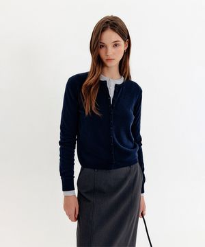 사라 버튼 니트 가디건_네이비 / SARAH BUTTON KNIT CARDIGAN_NAVY