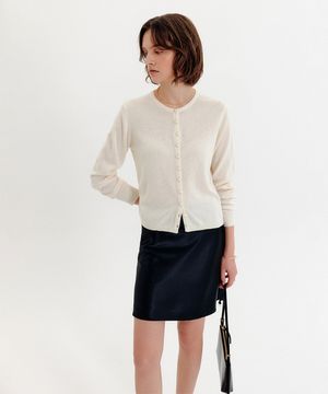 사라 버튼 니트 가디건_아이보리 / SARAH BUTTON KNIT CARDIGAN_IVORY