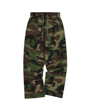 Camo Pintuck Wide Pants Khaki
