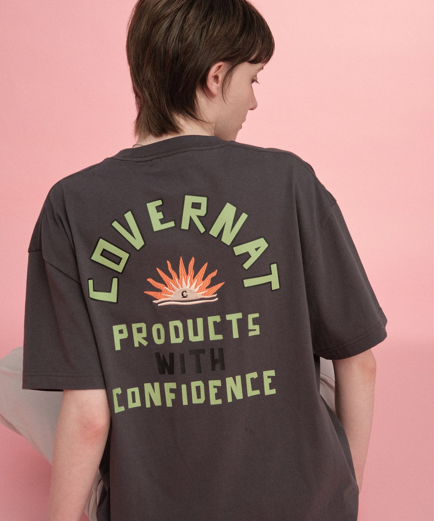 [COVERNAT] Sunset graphic t-shirt /追跡付 Sunset Graphic T-Shirt White - Covernat | 60% - Asian